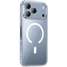 Kzy Apple iPhone 18 Pro ile Uyumlu Kapak M-Safe Kablosuz Şarj Destekli Şeffaf Silikon Kılıf