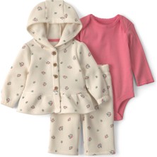 Carter's Kız Bebek 3lü Hırkalı Set 3 Ay-24 Ay Ekru