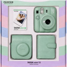 Instax Mini 13  Fotoğraf Makinesi 10'lu Film Kare Albüm ve Deri Kılıf Bundle Box