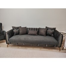 Dekorizyonum Döşemelik Püsküllü Koltuk Örtüsü Oturma Kısmı Füme Rengi (95X210 Ebat)