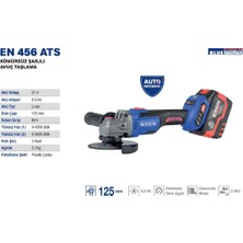 Exen En 456 Ats 21V 6AH 125MM Kömürsüz Şarjlı Avuç Taşlama EX012521