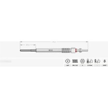 Mga 10168 Kızdırma Bujisi 4.4V Astra J 1.3 C Tdı 09 15 Corsa D 1.3 C Tdı 06 14 0.4mm 27.5 mm 975 mm