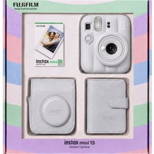 Instax Mini 13  Fotoğraf Makinesi 10'lu Film Kare Albüm ve Deri Kılıf Bundle Box