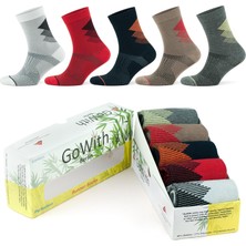 Gowith Bamboo Ankle Running Sports Gifts Socks For Men Athletic Fun Golf Yürüyüş Çorabı, 5 Çift, Aya