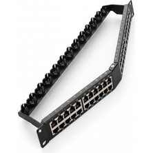 Nets Shop Nets DNE-F48P-BP06 48 Port Açılı Ftp Boş 1u Patch Panel Akıllı Kablo Düzenleyicili