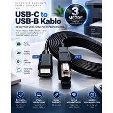 Usb-C To Usb-B Kablo 3 Metre