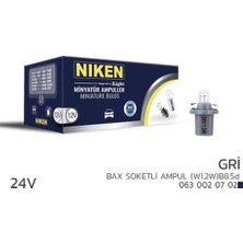 Niken 0630020702 24V Bax Soketli Ampul W1.2W B8.5d Gri 10LU 10013