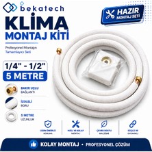 Bekatech Klima Montaj Kiti Alüminyum Seti Bakır Uçlu Universal 1/4-1/2 5 Metre