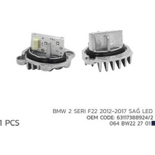 Niken 064BW222701 Bmw 2 F22 2012 2017 Sağ LED Far Model 63117388924/2