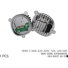 Niken 064BW274001 Bmw 3 Serı G20 2019 Sol LED Far Modül 63118496135 63118496135