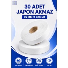 Küresel Etiket 25x200mm Japon Akmaz | 30 Adet | 200 Mt | Dayanıklı | Tekstil, Yıkama Talimatı | Termal Transfer