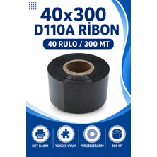 Küresel Etiket 40x300mm D110a Ribon | 40 Rulo | 300 Mt | Dayanıklı | Tekstil, Yıkama, Etiketleme | Termal Transfer
