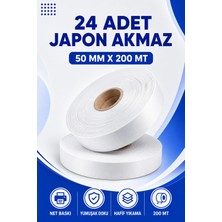 Küresel Etiket 50x200mm Japon Akmaz | 24 Adet | 200 Mt | Dayanıklı | Tekstil, Yıkama Talimatı | Termal Transfer