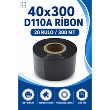 Küresel Etiket 40x300mm D110a Ribon | 20 Rulo | 300 Mt | Dayanıklı | Tekstil, Yıkama, Etiketleme | Termal Transfer