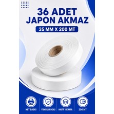 Küresel Etiket 35x200mm Japon Akmaz | 36 Adet | 200 Mt | Dayanıklı | Tekstil, Yıkama Talimatı | Termal Transfer