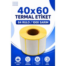 40x60mm Termal Etiket | 64 Rulo | 1000 Sarım | Ribonsuz | Kargo, Lojistik, Depo | Yapışkanlı