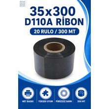 Küresel Etiket 35x300mm D110a Ribon | 20 Rulo | 300 Mt | Dayanıklı | Tekstil, Yıkama, Etiketleme | Termal Transfer
