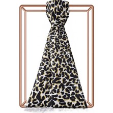 İpekevi Ipekevi Leopar Desenli Ipek Şal 02452-SIYAH Gold