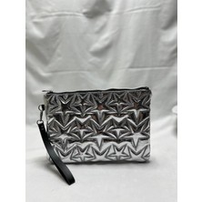Elunars Gümüş Renkli Clutch Kadın El Çantası