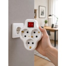 Astraltech Tek Prizi 3’lü Yapan Anahtarlı Priz Adaptörü Topraklı Priz Çoğaltıcı