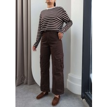 Esra Helvacı Denim Paça Katlamalı Kargo Pantolon