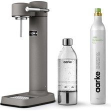 Aarke Carbonator 3, Birinci Sınıf Soda Makinesi, Mat Gri Kaplama + Aarke 60L Co2 Tüpü, %100 Yenilenebilir Co2