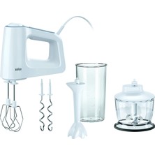 Braun Multimix 3 - El Mikseri 500W Çırpma Teli + Hamur Kancası 5 Seviye + Turbo