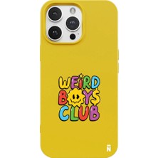 Casen iPhone 16 Pro Max Sarı Lansman Renkli Silikon Weird Boys Club Tasarımlı Premium Kılıf