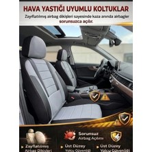 Mevas Veloce Gri Siyah Serisi Üniversal Oto Koltuk Kılıfı Ön Arka Koltuk Tam Set