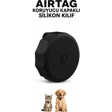 Conocer Kedi-Köpek Tasması Uyumlu Airtag Kılıfı Tam Koruma Klasik Yumuşak Soft Silikon Tam Uyumlu Airtag 1-2 Köşeli