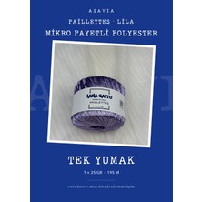 Lana Gatto Paillettes Örgü Ipi Mikro Payetli Polyester 25 gr 195 M – Paillettes Li̇lak (Lila)