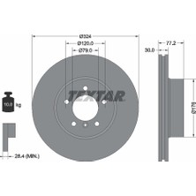 Textar 92122605 Fren Diski Ön Adet Bmw E60 E61 E63 E64 Bm 03 9 23200-2A862