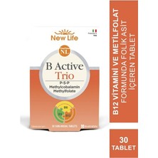 New Life B Active Trio 30 Tablet Vegan İçerikli B1 B6 B12 Vitamin Takviyesi
