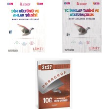 Anla Kazan Yayınları 2027 Limit 8. Sınıf Föyleri Din Kültürü ve Ahlak Bilgisi + Inkılap Tarihi ve Atatürkçülük T C Konu 3'lü Set