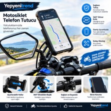 Yepyenitrend Bajaj Dominar 400 Ug Uyumlu Telefon Tutucu Bar - Bajaj Dominar 400 Ug Uyumlu Ayna Bağlantılı Telefon Tutucu