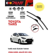 Phaff Toyota Yaris Muz Silecek Takımı Araca Özel (Aparatsız Direk Montaj) (2021-2024) Arası