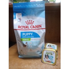 SY X-Small Puppy Yavru Köpek Kuru Maması Kuru Köpek Maması 1.5 Kg+4 Adet Somon&kuzulu Karışık Aroma Köpek Pate Konserve 85 gr