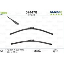 Valeo 574478 Silencio x Trm Flat Blade VM378 X2 475 500 mm Mini Countryman 10 61610038597