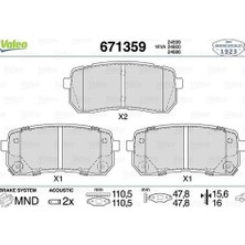 Valeo 671359 Disk Fren Balatası Arka Kia Sorento Iıı 2015> 37572HY