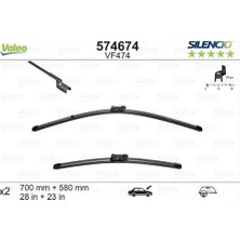 Valeo 574674 Silencio Trm Flat Blade VM474 X2 700 580 mm Opel Meriva 06 10> 1272023