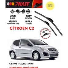 Phaff Citroen C2 Silgeç Takımı Araca Özel (Aparatsız Direk Montaj) (2003-2008) Arası