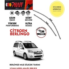 Phaff Citroen Berlingo Silecek Silgeç Takımı Araca Özel 2008-2018 Arası