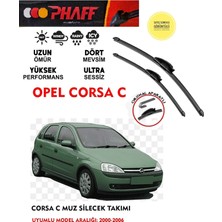 Phaff Corsa C Muz Silecek Takımı 14 13 Motor Araca Özel (Aparatsız Direk Montaj) (2000-2006) Arası