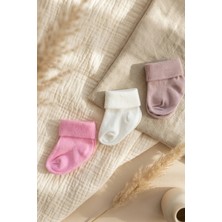 Hoppa Pure 3'lü Paket Pamuklu Ribanalı Bebek Çorap Seti - Yumuşak Dokulu, Esnek Manşetli, Pastel Tonlar