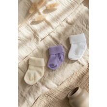 Hoppa Pure 3'lü Paket Pamuklu Ribanalı Bebek Çorap Seti - Yumuşak Dokulu, Esnek Manşetli, Pastel Tonlar
