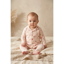 Hoppa Bebek %100 Pamuklu Patisserie Desenli Uzun Kollu Pijama Takımı - Yumuşak Dokulu, Bebe Yaka, Somon C