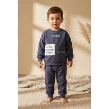 Hoppa Action Street Çocuk Unisex Füme Pamuklu Oversize Sweatshirt ve Jogger Eşofman Takımı
