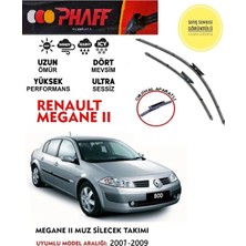 Phaff Megane 2 Muz Muz Silecek 2007-2009 Arası Uyumlu Araca Özel (Aparatsız Direk Montaj)