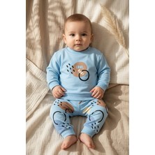 Hoppa Nori Sage Mavi Cool Baby Baskılı %100 Pamuklu 2'li Bebek Alt Üst Takım - Yumuşak Dokulu Rahat Kesim