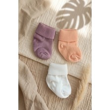 Hoppa Pure 3'lü Paket Pamuklu Ribanalı Bebek Çorap Seti - Yumuşak Dokulu, Esnek Manşetli, Pastel Tonlar